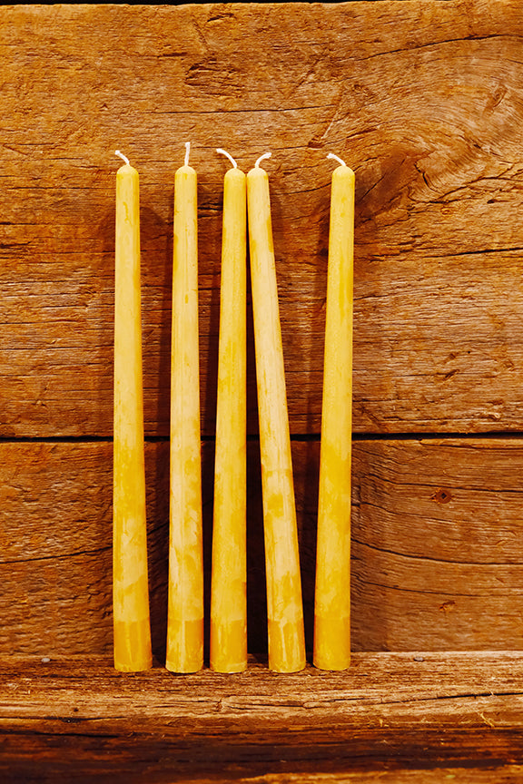12" Natural Beeswax Taper Candles -$8.75 each