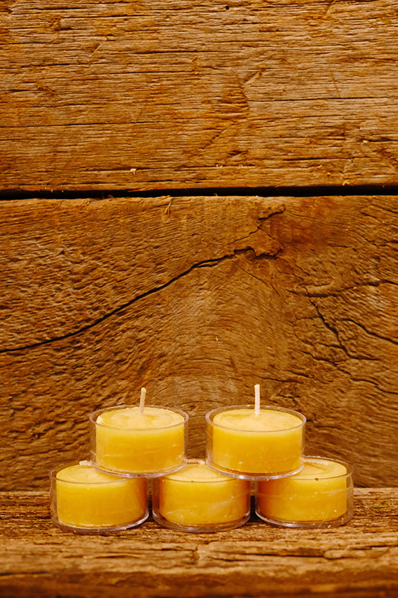 Natural Beeswax Tealight Candles in Clear Cups -$2.50 each