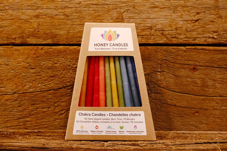 42 Pack of Beeswax Chakra Candlesticks -$44.95/package of 42 Candles