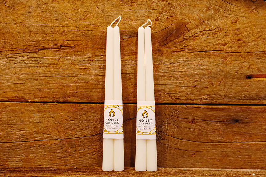 12" Pearl Beeswax Taper Candle -$18.95/pair