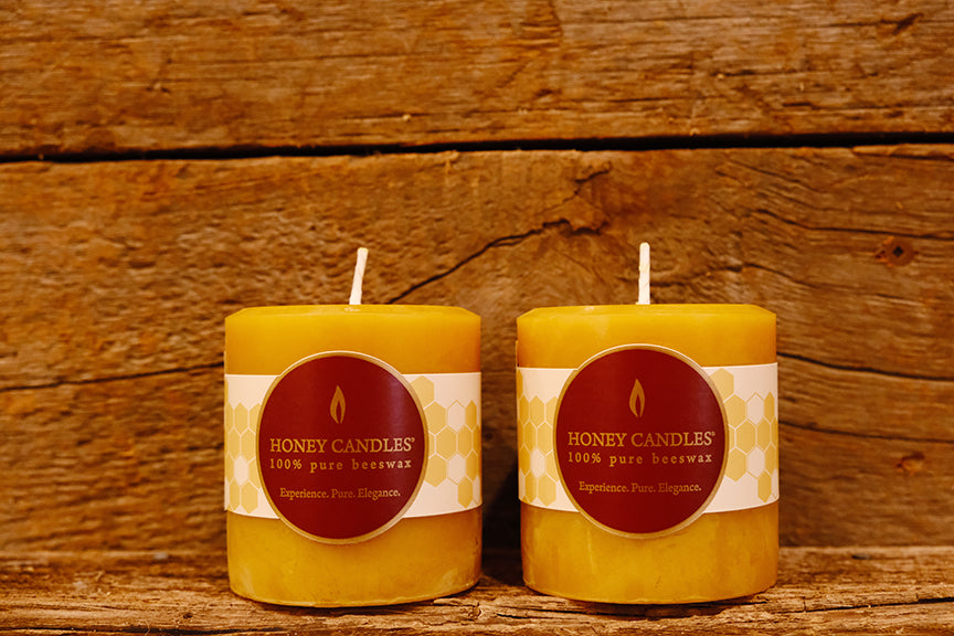 Round Natural Beeswax Pillar Candles -$29.95 each