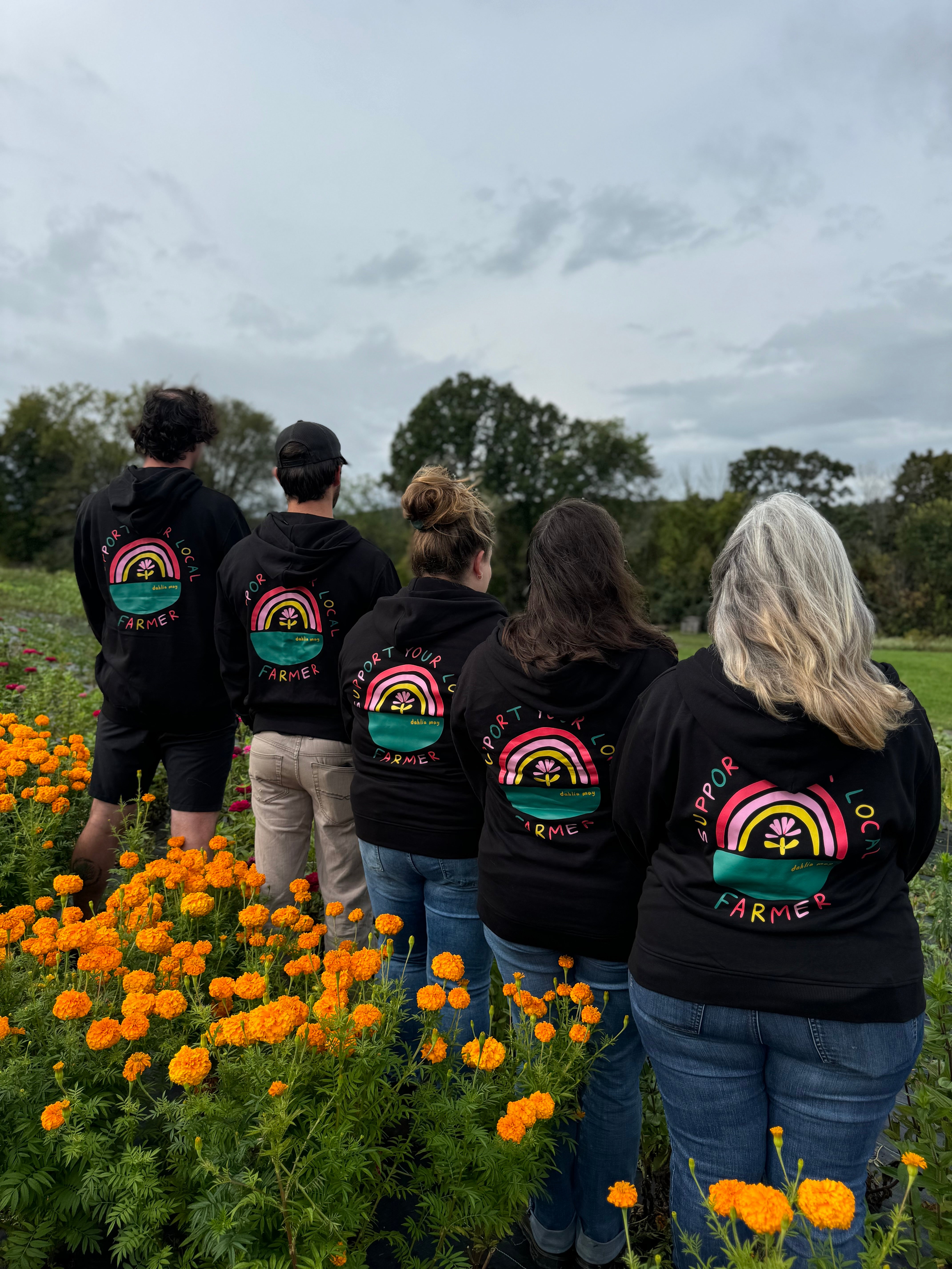 "Support Your Local Farmer" Dahlia May Zip Up Hoodie (New)