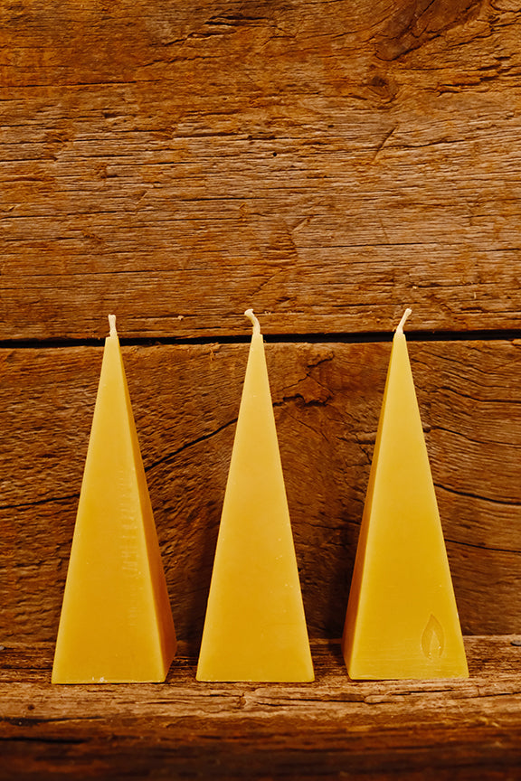 Natural Beeswax Pyramid Candles -$19.95 each