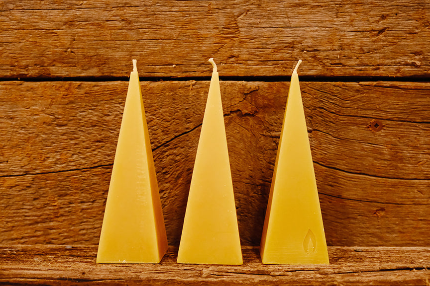 Natural Beeswax Pyramid Candles -$19.95 each