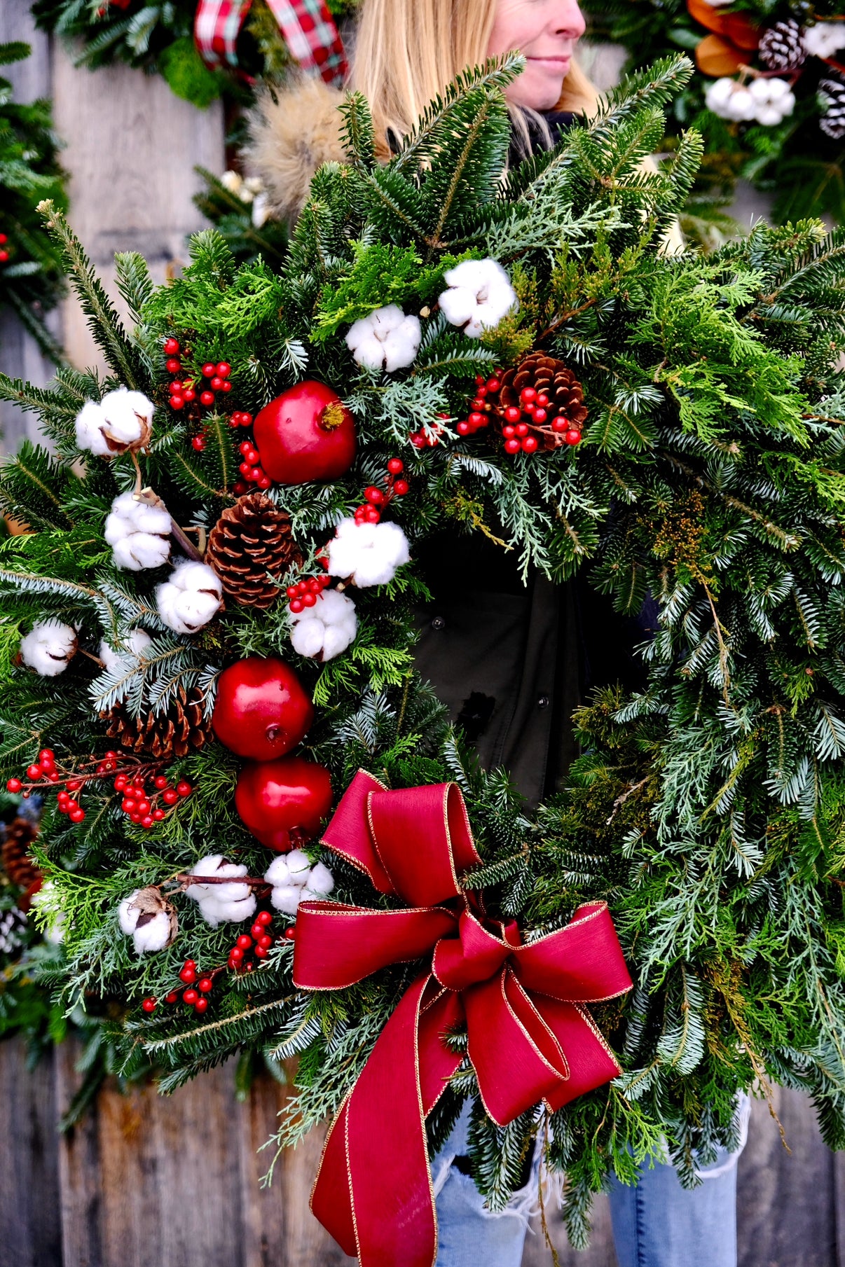 Large Handmade Wreath-“Refined Reds”