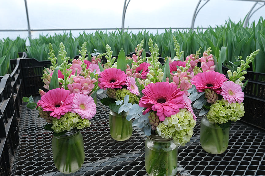 Valentines Mason Jar Arrangements