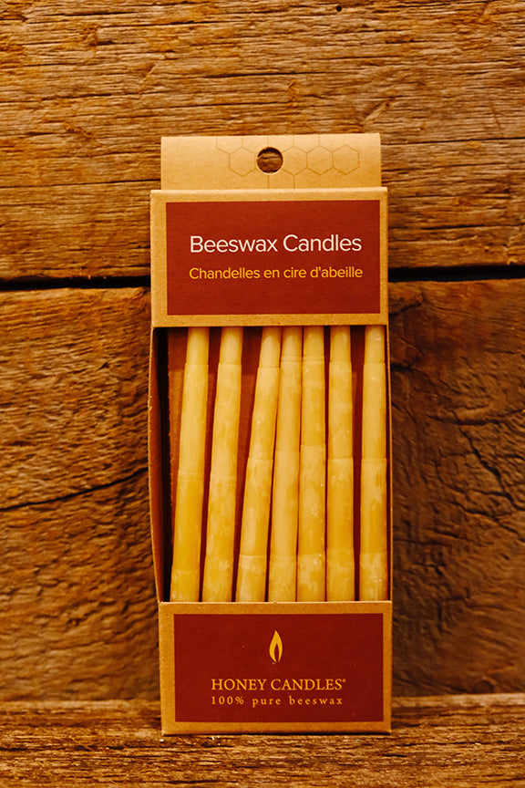7 Pack of 6" Natural Beeswax Thin Tapers -$13.95/package