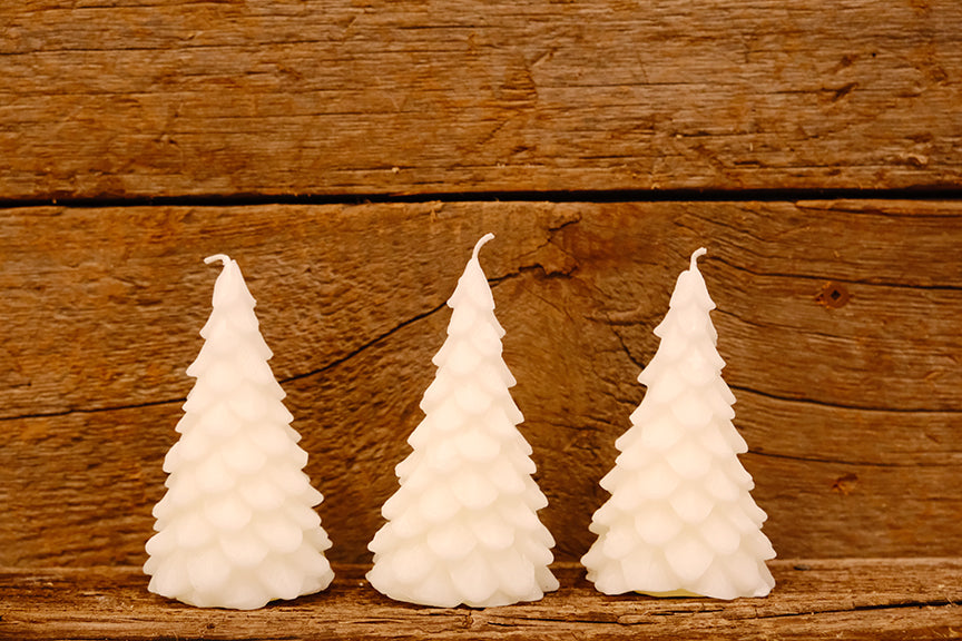 Pearl Beeswax Yule Tree Candle -$22.95 each