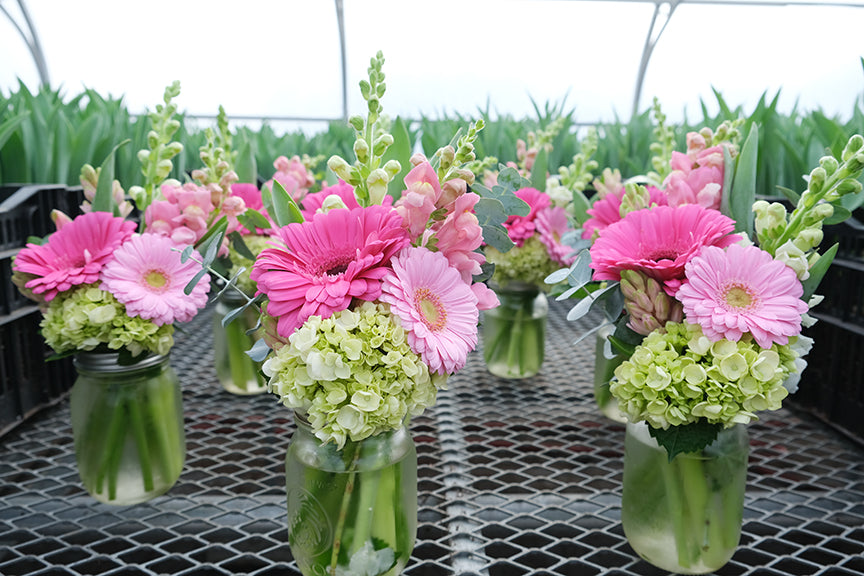 Valentines Mason Jar Arrangements
